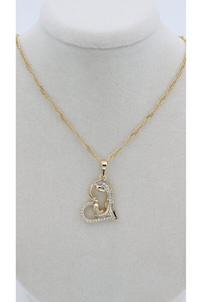 XUPING JEWELRY Stil Incisi/ 14 Ayar Altın Kaplama Anne Çocuk Kolye