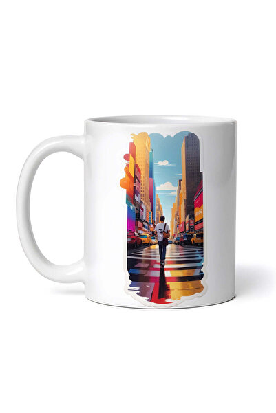 OEM Εξατομικευμένη Λευκή Κούπα, Πεζόδρομος Νέας Υόρκης, Inovatix®. 330ml