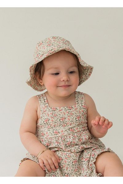 kitikate Natural Organic Shorts Salopet - Tea Time with Hat