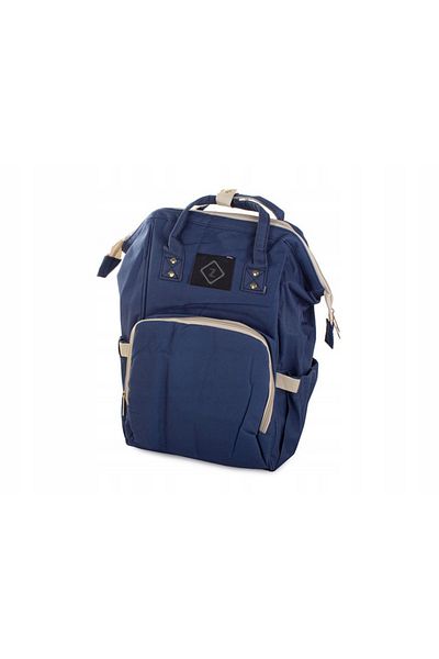 zola Rucsac multifunctionala, pentru mamici, fermoar spate, albastru inchis cu crem