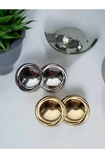 İNİTİUM Vip Stainless Steel Vintage Plate Silver Color Earrings