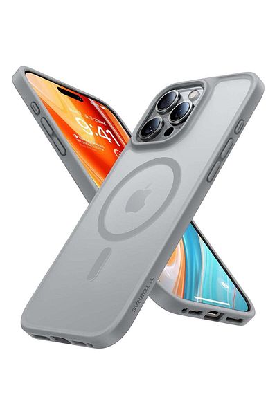 TORRAS Magsafe Shockproof Case For Iphone 16 Pro. Slim, Durable, Anti-scratch, Translucent, Grey