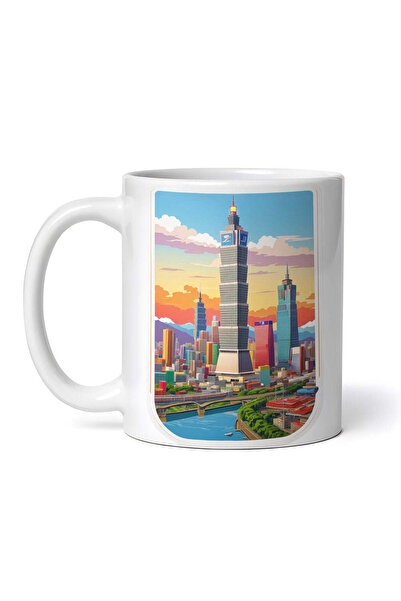 OEM Cană albă personalizată, orașul Taipei, Inovatix®. 330 ml