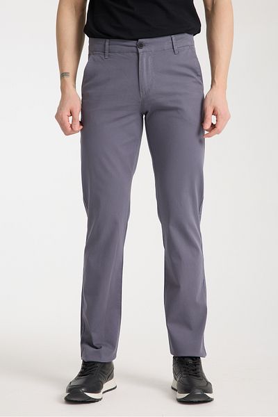muzzo jeans Regular Fit Cotton Gray Chino Trousers