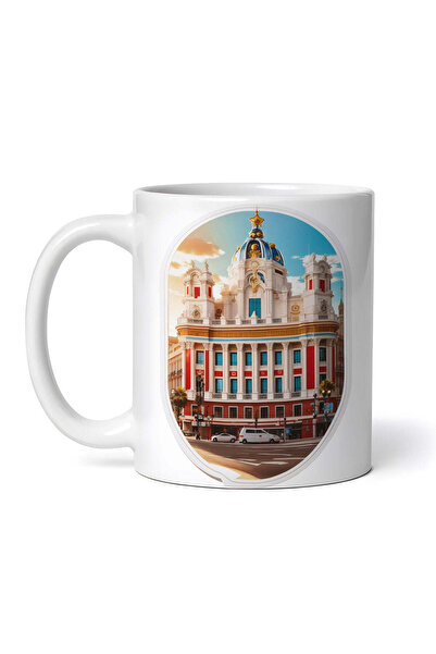 OEM Cană albă personalizată, Orașul Madrid, INOVATIX®. 330ml