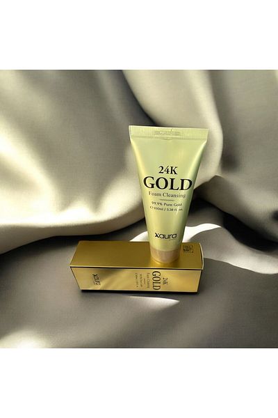 xaura 24K Gold Foam Cleansing 100ml – Foam Cleanser with 99.9% Pure Gold Content