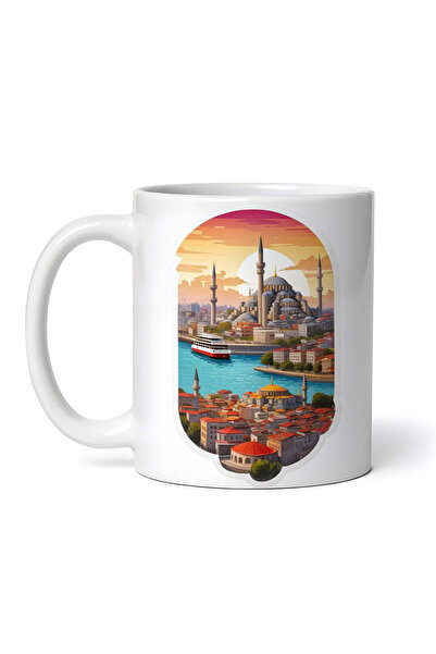 OEM Cană albă personalizată, Moscheea Albastră din Istanbul, Inovatix®. 330 ml