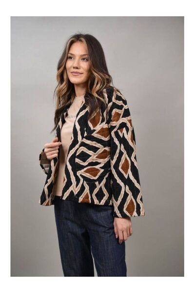 FASHIONLAND SYNERGY THIN QUILTED JACKET WITHOUT BUTTONS ONE SIZE Brown