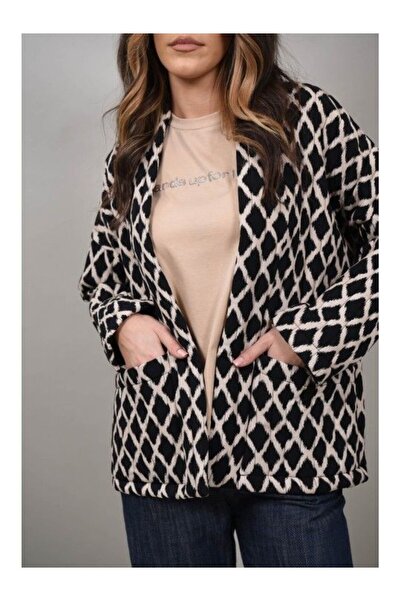 FASHIONLAND JACHETA TIP SACOU CU BUZUNARE APLICATE MATLASATA SUBTIRE ALLUMIERE Bej TALIE UNICA