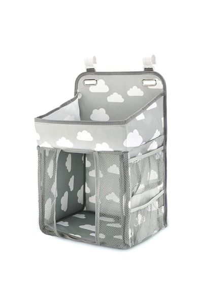 zola Organizator multifunctional pentru patutul bebelusului, carlige, pliabil, 43x28x20 cm, gri