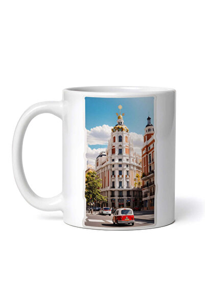 OEM Cană albă personalizată, Orașul Madrid, Inovatix®. 330 ml