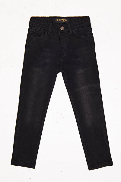 Lexsina Antrasit Erkek Çocuk Rahat Paça Slim Fit Jean Likralı Pantolon LX318F