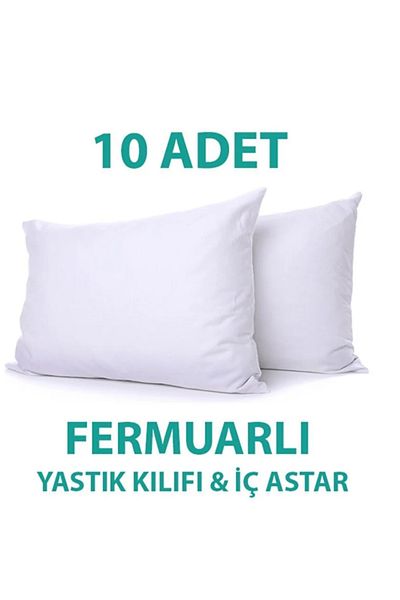 ÇIQRIK HOME 10 Pieces 50X70 cm Zippered Pillow Case (Pillow Case, Lining, Mattress)
