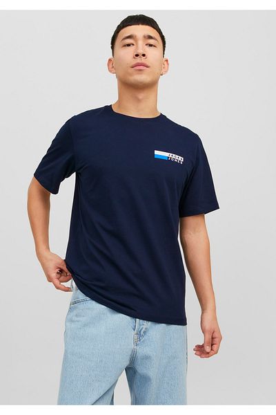 Jack & Jones Jjecorp Logo Tee Play Ss O-neck Noos Мъжка тениска 12233999 Navy Blazer/p4 Small Print