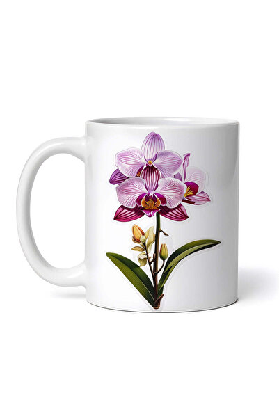 OEM Cană albă personalizată, Orhidee zygopetalum, INOVATIX®. 330 ml