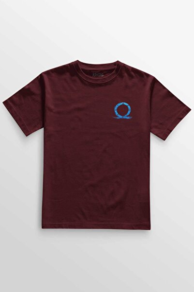 Kretas Unisex bordo crvena T-shirt Bog rata Ragnarok igračka minimalna prednj...