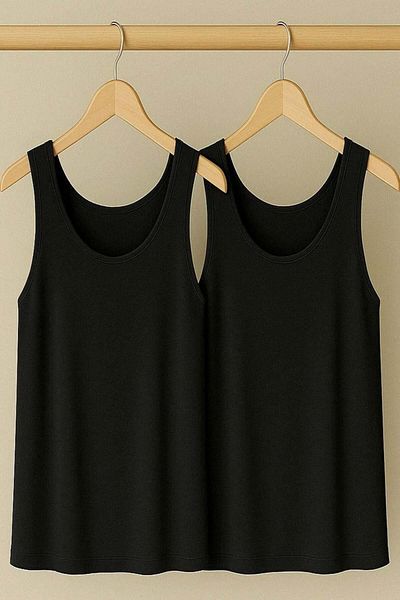 COTENCONCEPT Μπλουζάκι 2 τεμαχίων A-Line Plus Size Βαμβακερό χοντρό λουράκι