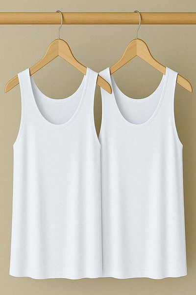 COTENCONCEPT Μπλουζάκι 2 τεμαχίων A-Line Plus Size Βαμβακερό χοντρό λουράκι