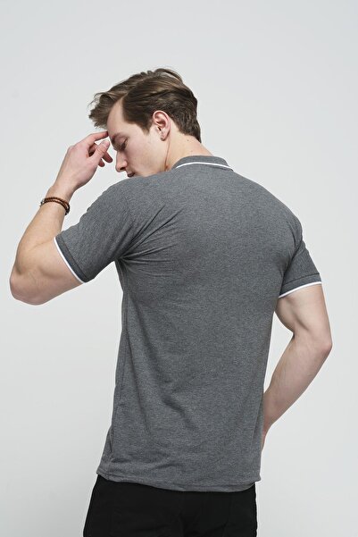 Oksit Чоловіча футболка-поло з лайкри Colton Slim Fit з комірцем з ухилом