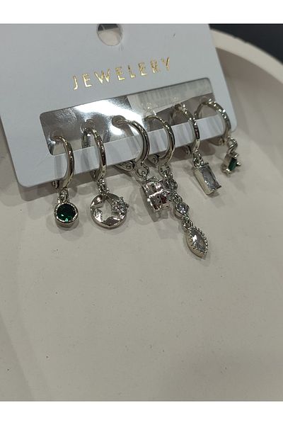 Bijutek Bijouterie Silver Cz - Pearls - Heart & Butterfly Pattern Dangle Multi Metal Women Earrings Jewelry 2