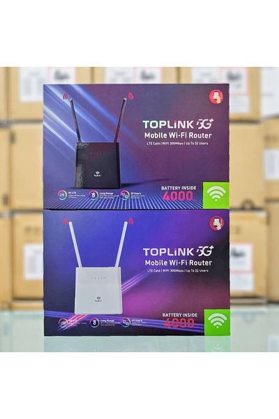 router TOPLINK HW303 4G Mobile Wi-Fi Router – LTE Cat4, 150Mbps, 4000mAh Battery, Up to 32 Users(white)