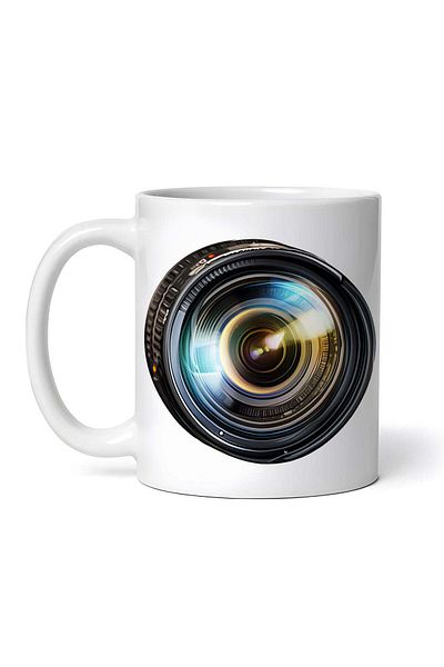 OEM Cană albă personalizată, obiectiv cameră, Inovatix®. 330 ml
