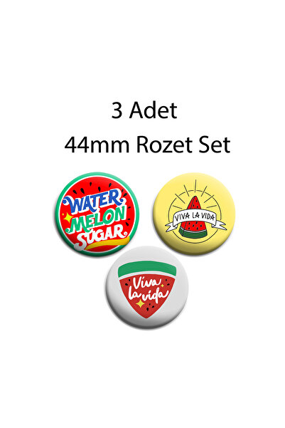 Akumastik Twinkling Watermelon Viva La Vida 3 adet 44mm Rozet Seti