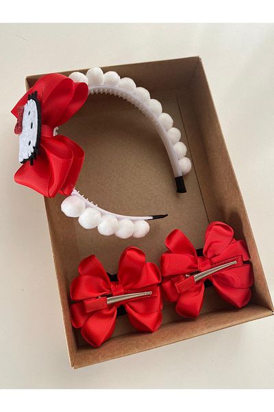Hello Kitty Crown Buckle Set Red