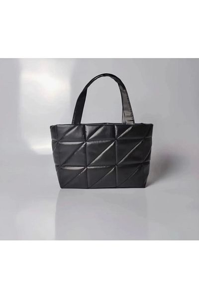 EZLEM Quilted Embossed Pouf Inflatable Faux Leather Napoli Shoulder Strap Tote Hand and Shoulder Bag