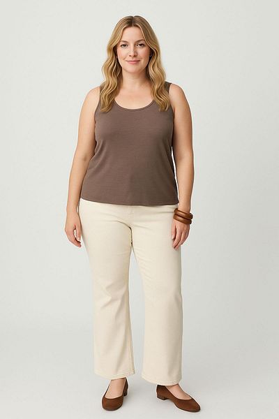 COTENCONCEPT Μπλουζάκι 2 τεμαχίων A-Line Plus Size Βαμβακερό χοντρό λουράκι