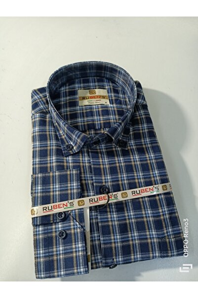 RUBENS GÖMLEK класична сорочка з коміром на ґудзиках, з довгими рукавами, з бавовни