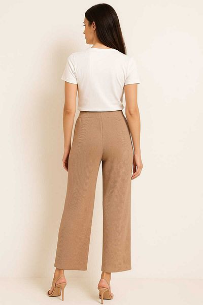 gigigiyim Corduroy Palazzo Women's Casual Pants Mink