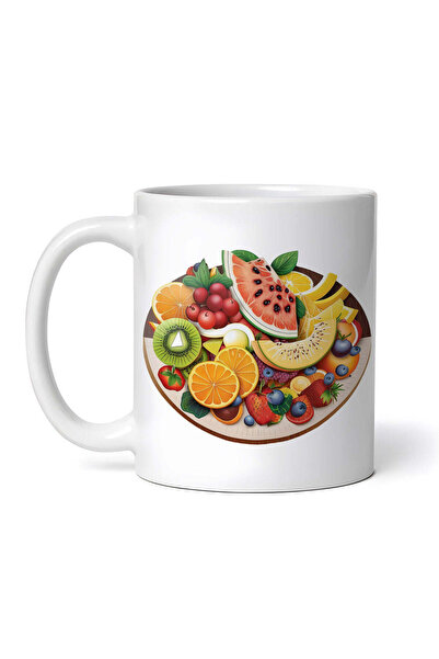 OEM Εξατομικευμένη λευκή κούπα, Πιατέλα φρούτων, INOVATIX®. 330ml