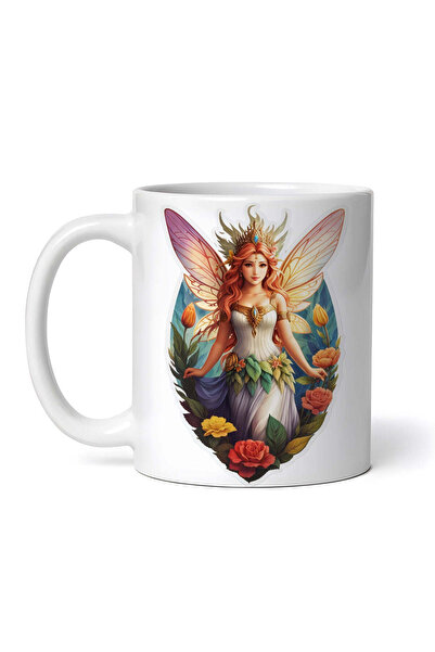 OEM Cană albă personalizată, Zână cu coroană, INOVATIX®. 330ml