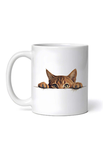 OEM Εξατομικευμένη λευκή κούπα, κρύπτη γάτας, INOVATIX®. 330ml