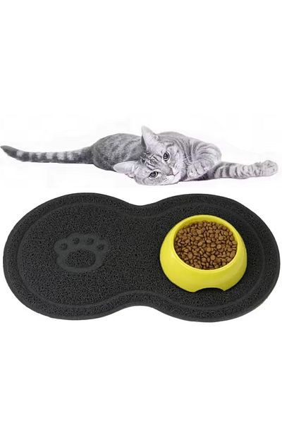 zola Animal feeding mat, non-slip, waterproof, 45x26 cm, black