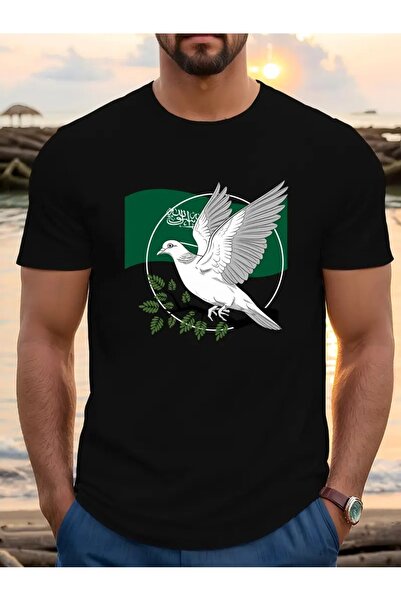 LAND MODA Tricouri casual pentru bărbați cu guler, cu steagul Arabiei Saudite...