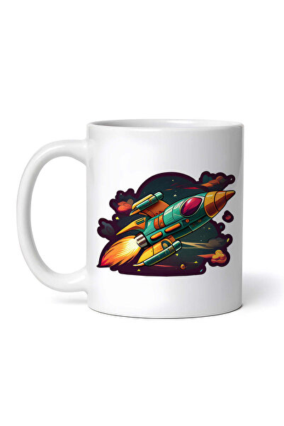 OEM Εξατομικευμένη λευκή κούπα, Διαστημόπλοιο Flavius, INOVATIX®. 330ml