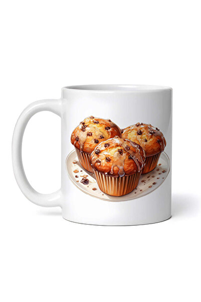 OEM Cană albă personalizată, Muffin cu miere și crantz, INOVATIX®. 330ml