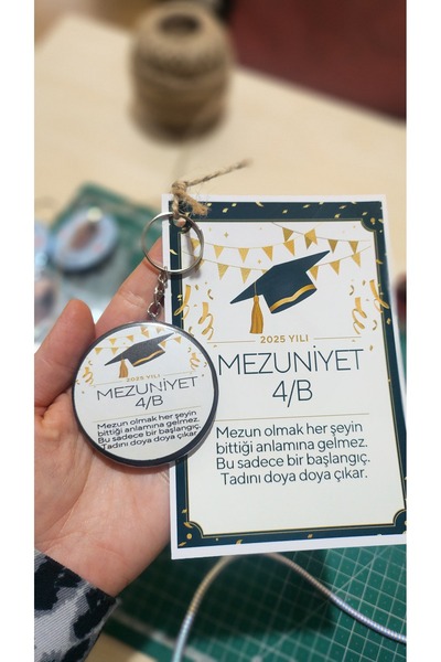 SOFT 20 Adet Mezuniyet Hatırası Açacaklı Anahtarlık Ve Kart