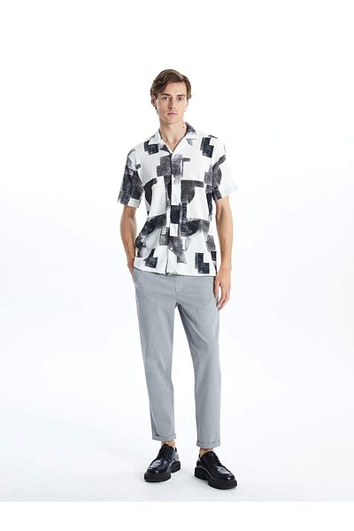 LC Waikiki Ανδρικό πουκάμισο LCW Vision White Regular Fit με κοντό μανίκι