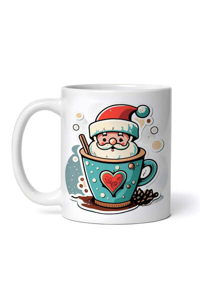 OEM Εξατομικευμένη λευκή κούπα, Άγιος Βασίλης σε φλιτζάνι καφέ, INOVATIX®. 330ml