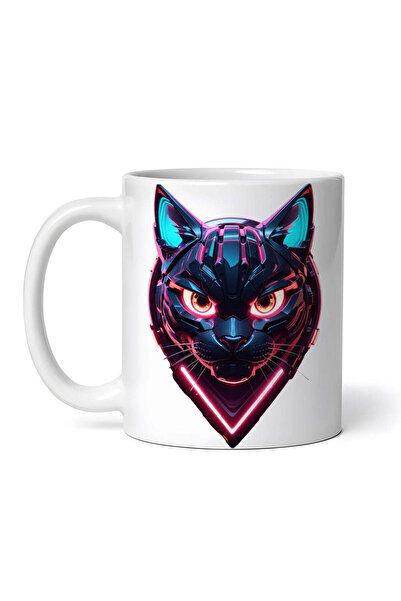 OEM Cană albă personalizată, Pisică Metalică, INOVATIX®. 330ml