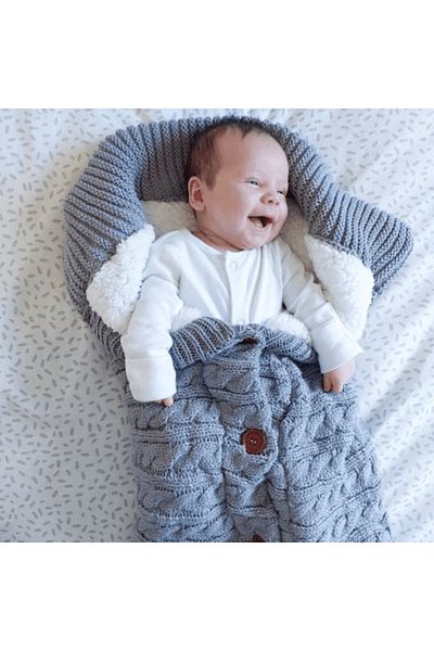 zola Baby sleeping bag for stroller, fluffy gray, with buttons, 70 cm