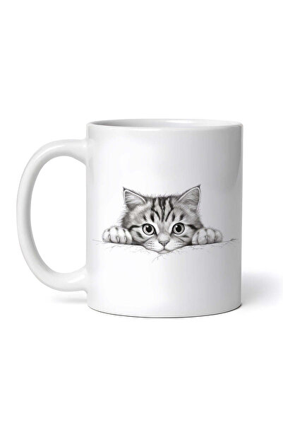 OEM Cana albă personalizată, Pisica vargata, INOVATIX®. 330 ml