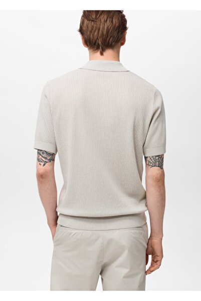 MANGO Man Fitilli örgü polo gömlek