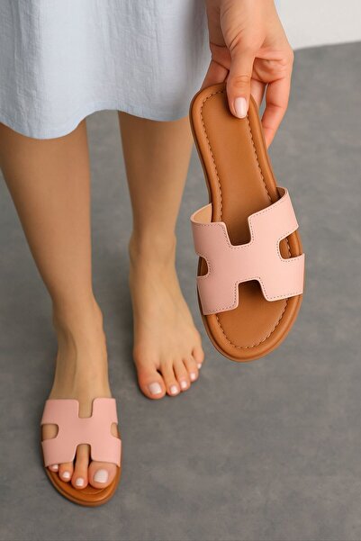 NOVİNS Papuci de vară confortabili de zi cu pudră pentru femei