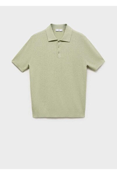 MANGO Man Ribbed Knitted Polo Shirt