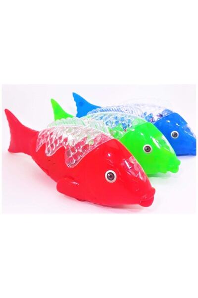 Hyd 2 Pieces Walking Fish Baby's Crawling Companion Toy Fish with Sound and Light
