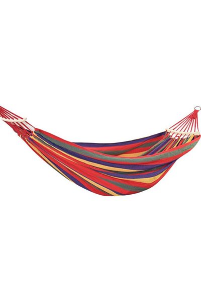 OEM Multicolor Double Hammock (2 people), 190 x 150 cm, with 40 cm bar - RED